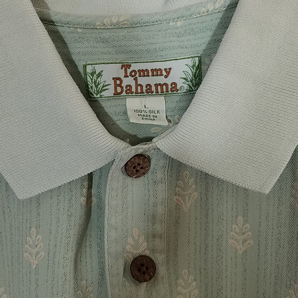 Tommy Bahama Silk Polo Shirt - Picture 2 of 3